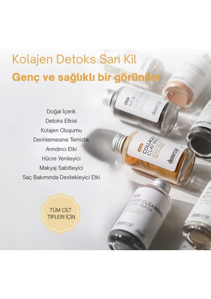 Kolajen Detoks Sarı Kil 100 gr - Saç ve Cilt Bakımı Için Kolajen Destekli Arındırıcı Maske fiyatları