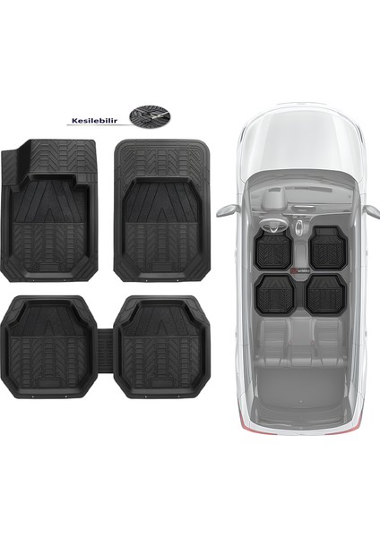 Mini Countryman (F60) 2017-2018-2019-2020-2021-2022-2023-2024-2025 Kesilebilir Havuzlu Esnek Paspas