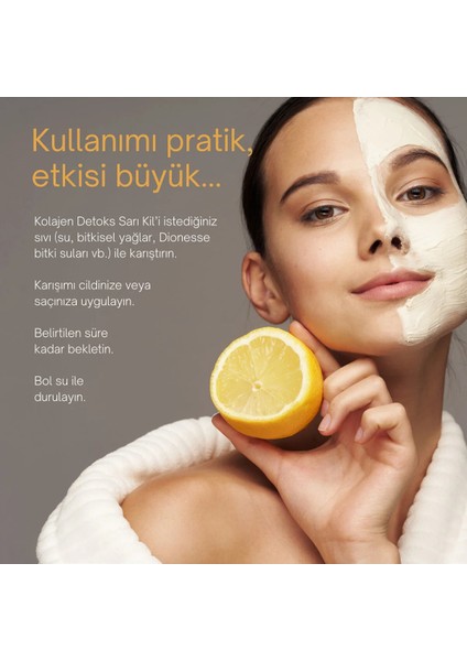 Kolajen Detoks Sarı Kil 100 gr - Saç ve Cilt Bakımı Için Kolajen Destekli Arındırıcı Maske