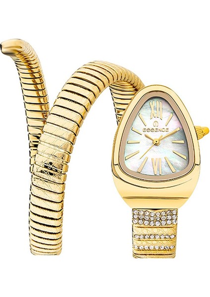 D1147.120 Kadın Kol Saati | 32 mm Altın Renkli Kasa, Yılan Formlu Kordon, Inci Görünümlü Kadran