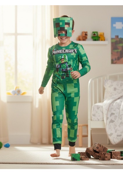 Minecraft Kostüm ve Başlığı - Yeşil modelleri