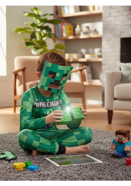 Minecraft Kostüm ve Başlığı - Yeşil fırsatları