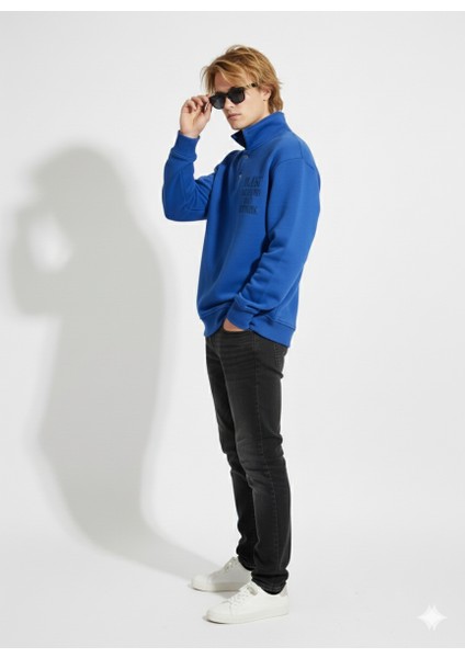 Unisex Regular Çift Iplik Yumuşak Dokulu Düğmeli Sweatshirt fiyatları