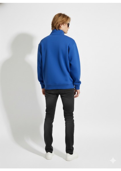 Unisex Regular Çift Iplik Yumuşak Dokulu Düğmeli Sweatshirt modelleri