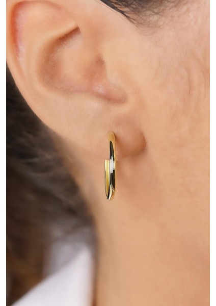 14 Ayar Altın Yuvarlak Halka Küpe modelleri