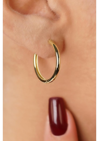 14 Ayar Altın Yuvarlak Halka Küpe fırsatları