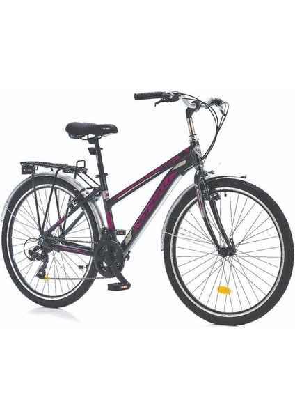 Schule 26 Jant 21 Vites 41CM Kadro Siyah / Fuşya Kadın Şehir Bisikleti
