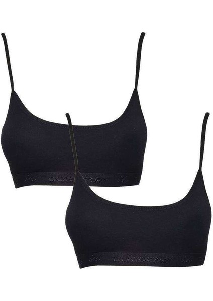 Pedli Ip Askılı Siyah Büstiyer 2 Adet