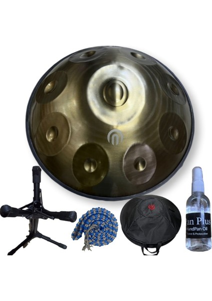 Full Paket Steel Handpan 9 Nota Re Minör ( Stand +Çanta+Bakım Yağı ve Koruyucu Renkli Kuşak)