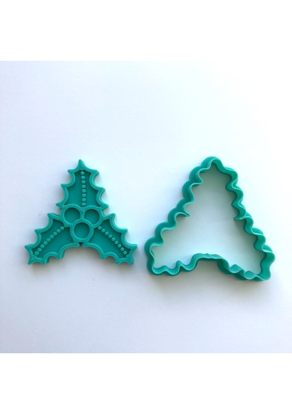 Yılbaşı Yaprağı ve Meyvesi Kurabiye Kalıbı ve Damga Seti | Noel Holly Figürü | Kış Temalı Parti | Şeker Hamuru, Kil Şekillendirici