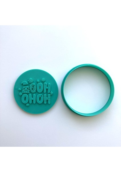 Oh Oh Oh Yazılı Kurabiye Damgası ve Kalıbı | Noel Baba Sesi Temalı | Yılbaşı, Kış Partisi | Şeker Hamuru, Kilşekillendirici modelleri