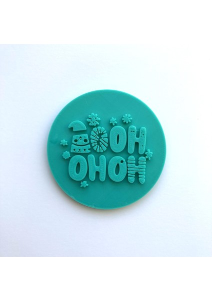 Oh Oh Oh Yazılı Kurabiye Damgası ve Kalıbı | Noel Baba Sesi Temalı | Yılbaşı, Kış Partisi | Şeker Hamuru, Kilşekillendirici indirimleri