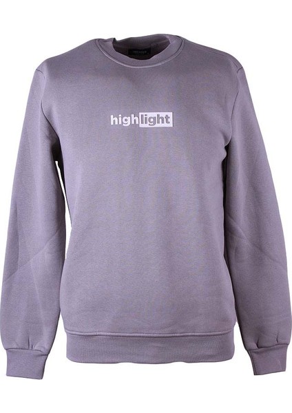 Model 5 O Yaka Baskılı Gri Erkek Sweatshirt 26KSS9000005