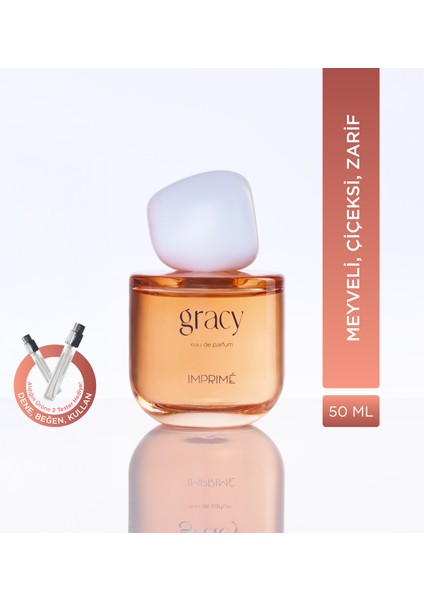 Gracy Edp Kadın Parfüm 50ML | Meyveli & Çiçeksi | Bergamot, Iris, Portakal Çiçeği, Pralin, Vanilya