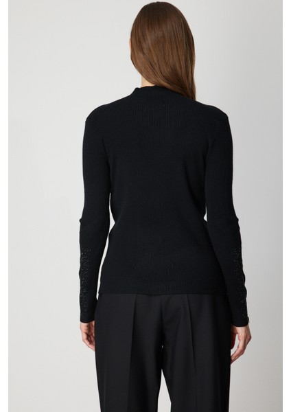 Transparan Detaylı Taşlı Triko Kazak 60387-26K indirimleri