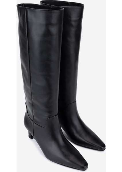 Kadın Hakiki Deri Siyah Topuklu Çizme 594 5840 Bn Czm SK25-26 Sıyah Dr fiyatları