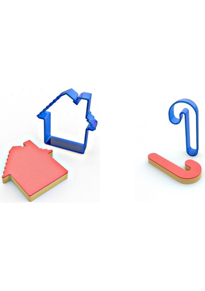 Yılbaşı Kurabiye Kalıbı Ev ve Baston Kurabiye Kalıbı 2 Li Set Gelecek