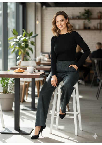 Kadın Pantolon Cepli Battal Beden Kalın Kışlık Şardonlu Pamuk Dokulu Beli Lastikli indirimleri