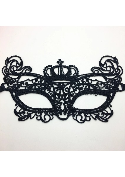 Siyah Renk Dantel Kesim Dantel Işlemeli Balo Parti Maskesi 9 No fiyatları