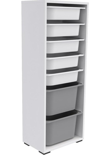 Zola 7 Sepetli Çok Amaçlı Ofis Dolabı Gri-Beyaz indirimleri