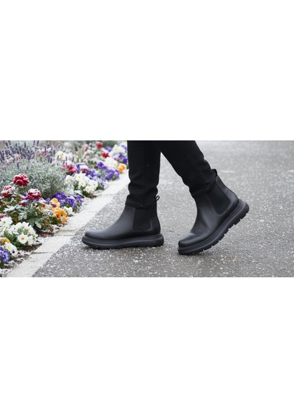 GR0460 Hakiki Deri Hafif Topuklu Kalın Tabanlı Su ve Soğuk Geçirmez Chelsea Spor Klasik Bot fırsatları