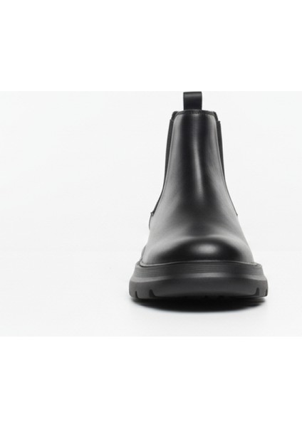 GR0460 Hakiki Deri Hafif Topuklu Kalın Tabanlı Su ve Soğuk Geçirmez Chelsea Spor Klasik Bot