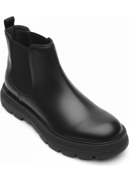 GR0460 Hakiki Deri Hafif Topuklu Kalın Tabanlı Su ve Soğuk Geçirmez Chelsea Spor Klasik Bot