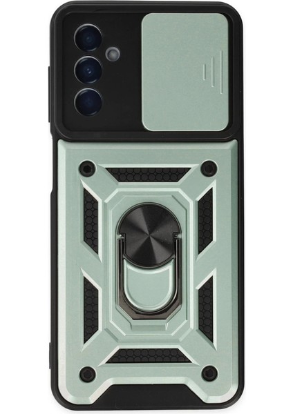 Samsung Galaxy A04S Kılıf Pars Lens Yüzüklü Silikon - Yeşil