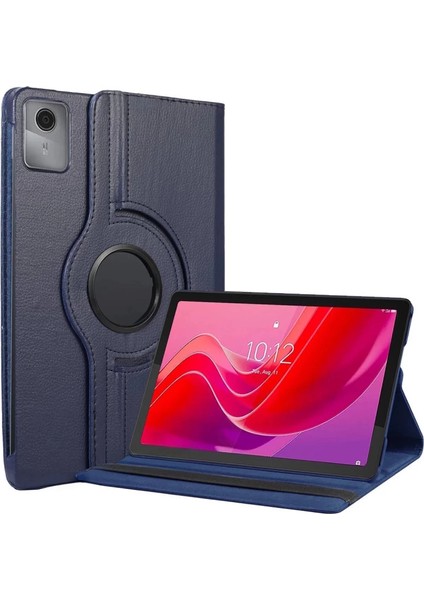 Lenovo Tab M11 TB330FU 360 Tablet Deri Kılıf - Lacivert