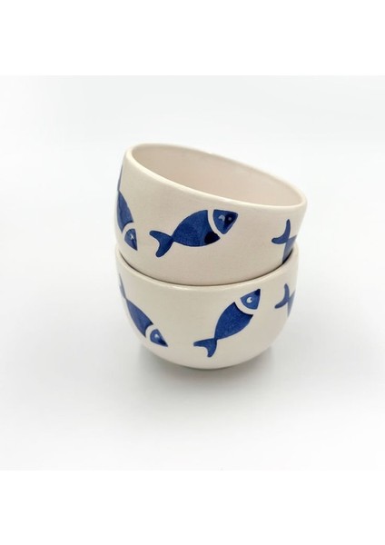 2 Li Lacivert Balık Çerezlik Kase