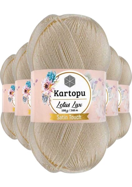 5 Adet Lotus Lux Bikini Büstiyer Bluz Simli Örgü Ipi K025 Krem