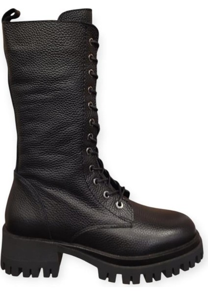 D25KC-2345 Topuklu Ara Boy Genç Kadın Postal Çizme