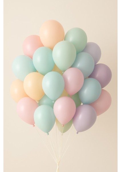 Karışık Makaron Balon Renk Soft Pastel Balon 25 Adet fiyatları