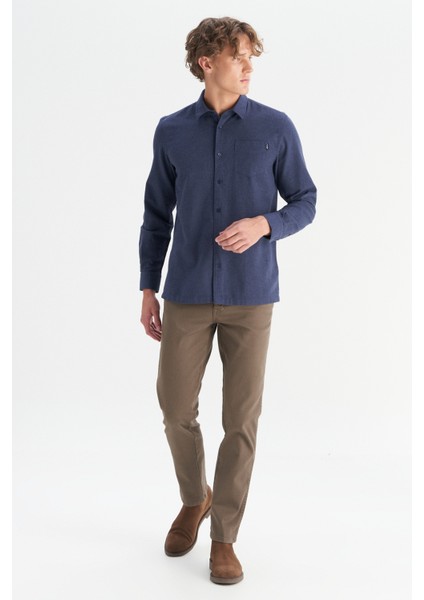 Pamuklu Slim Fit Normal Bel Dar Paça Pantolon Erkek Pantolon W12S004191 19T fırsatları