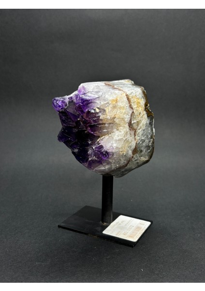 Brezilya Ametist Doğaltaş Siyah Demir Stantlı