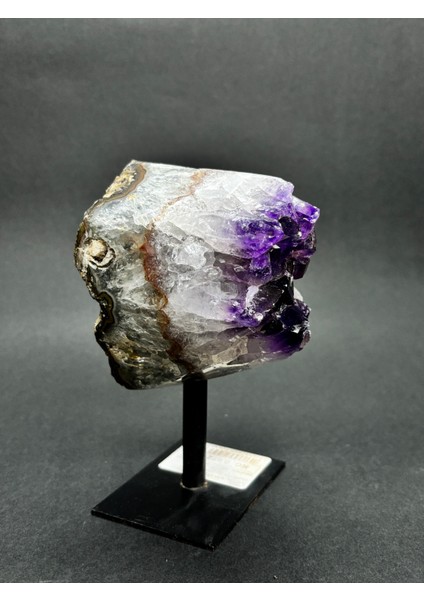 Brezilya Ametist Doğaltaş Siyah Demir Stantlı indirimleri