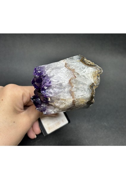 Brezilya Ametist Doğaltaş Siyah Demir Stantlı