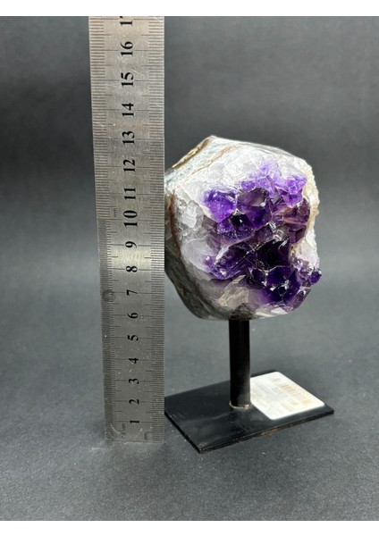 Brezilya Ametist Doğaltaş Siyah Demir Stantlı