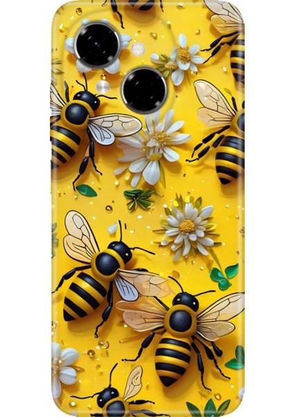 Tecno Spark Go 1 Kılıf Desenli Baskılı Tpu Rubber Kapak Arıların Dansı