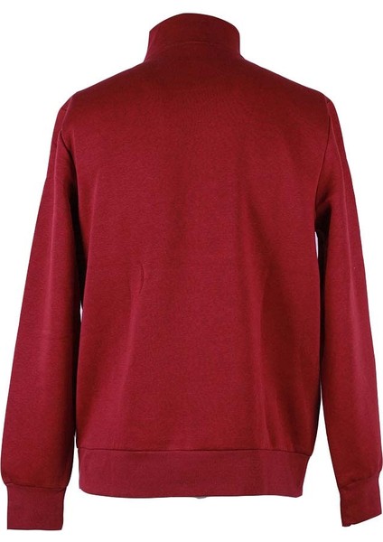 Yarım Fermuarlı 3 Iplik Bordo Erkek Sweatshirt 5720 modelleri