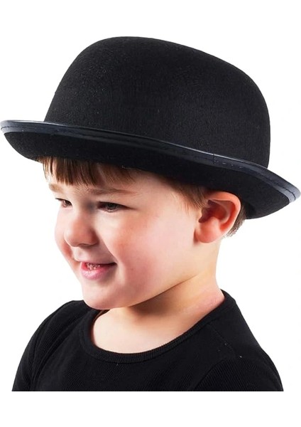 Charlie Chaplin Stil Çocuk Şapkası – Siyah Melon Parti Şapkası modelleri