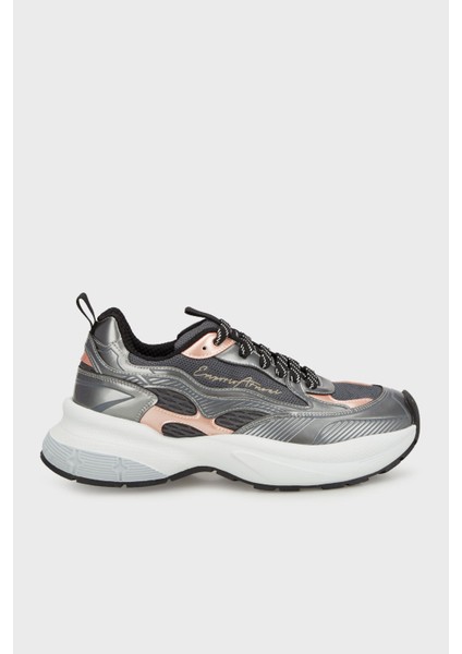 Logolu Metalik Detaylı Kalın Taban Sneaker Ayakkabı Bayan Ayakkabı EW003056 AF19766 M8254