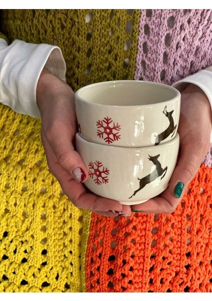 2 Adet Kahverengi Geyik Kartanesi Çerezlik Kase modelleri