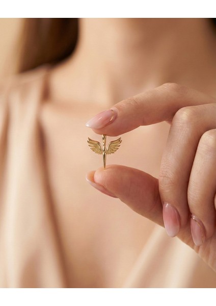 Sade Minik Mikail Meleği 14 Ayar Altın Kolye Ucu