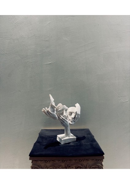 Soyut Yüzler ve Eller Heykeli – 30X33 cm Dekoratif Sanatsal Ev Aksesuarı fiyatları