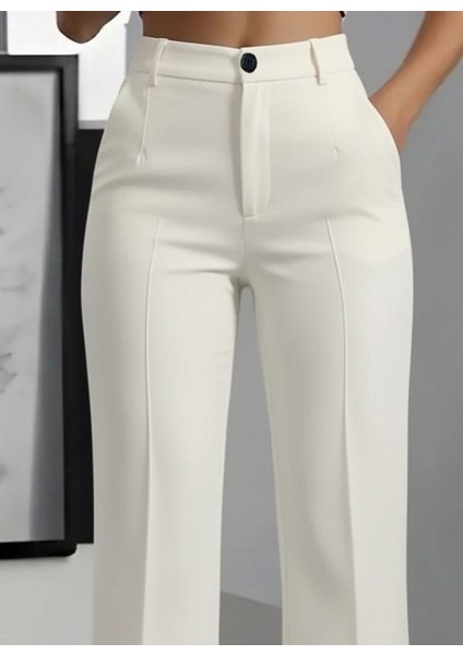 Kadın Yüksek Bel Cepli Ithal Krep Pantolon fiyatları