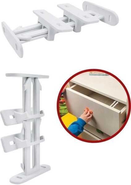 Bebek Çocuk Koruma Kilidi - Dolap Çekmece Kilidi Sürgülü Kilit