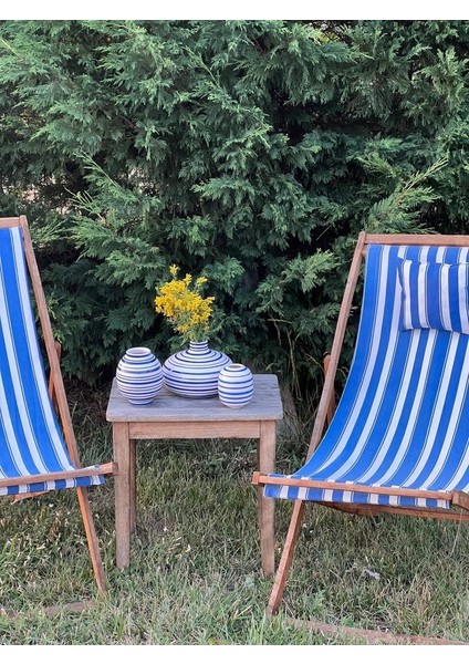 1 Adet 18CM Şişman Büyük Lacivert Line Art Vazo