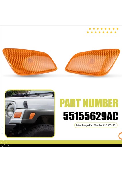 1paır Amber Lens Yan Işaretçi Köşe Işık Dönüş Sinyal Lambası Konutu Jeep Wrangler Tj 1997-2006 55155629AC 55155628AC (Yurt Dışından) indirimleri