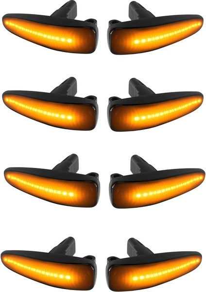 Mitsubishi Lancer Evo x Mirage Outlander Sport 2011-2020 Için 8x Füme Lens Amber Tam LED Ön Yan Işaret Işıkları (Yurt Dışından)